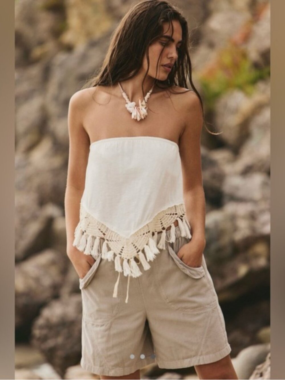 Free-est by Free People - Boardwalk Shorts - Color: Khaki - Size Large